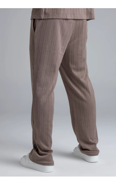 Sik Silk Męskie Brązowe Spodnie Textured Track