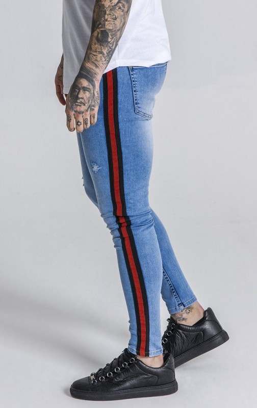 jeans with a red stripe