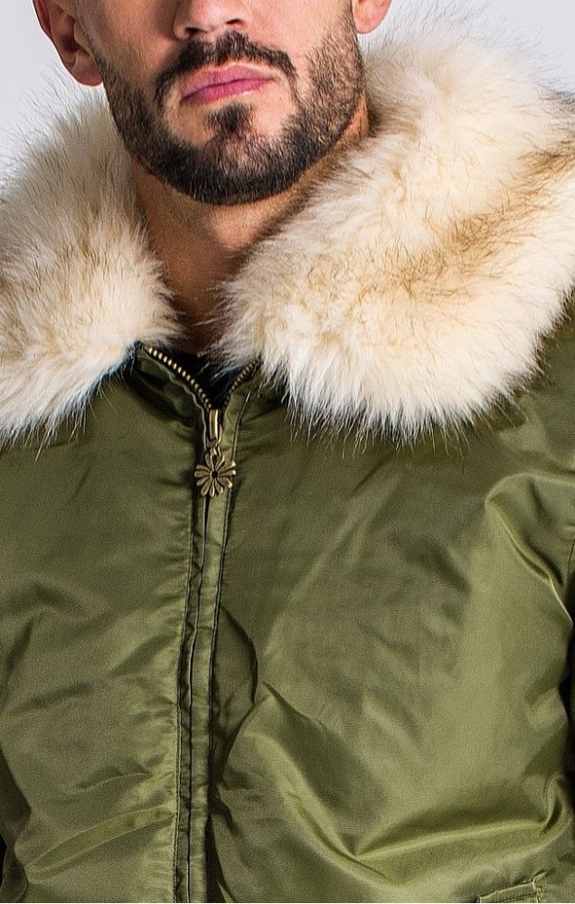 green fur bomber