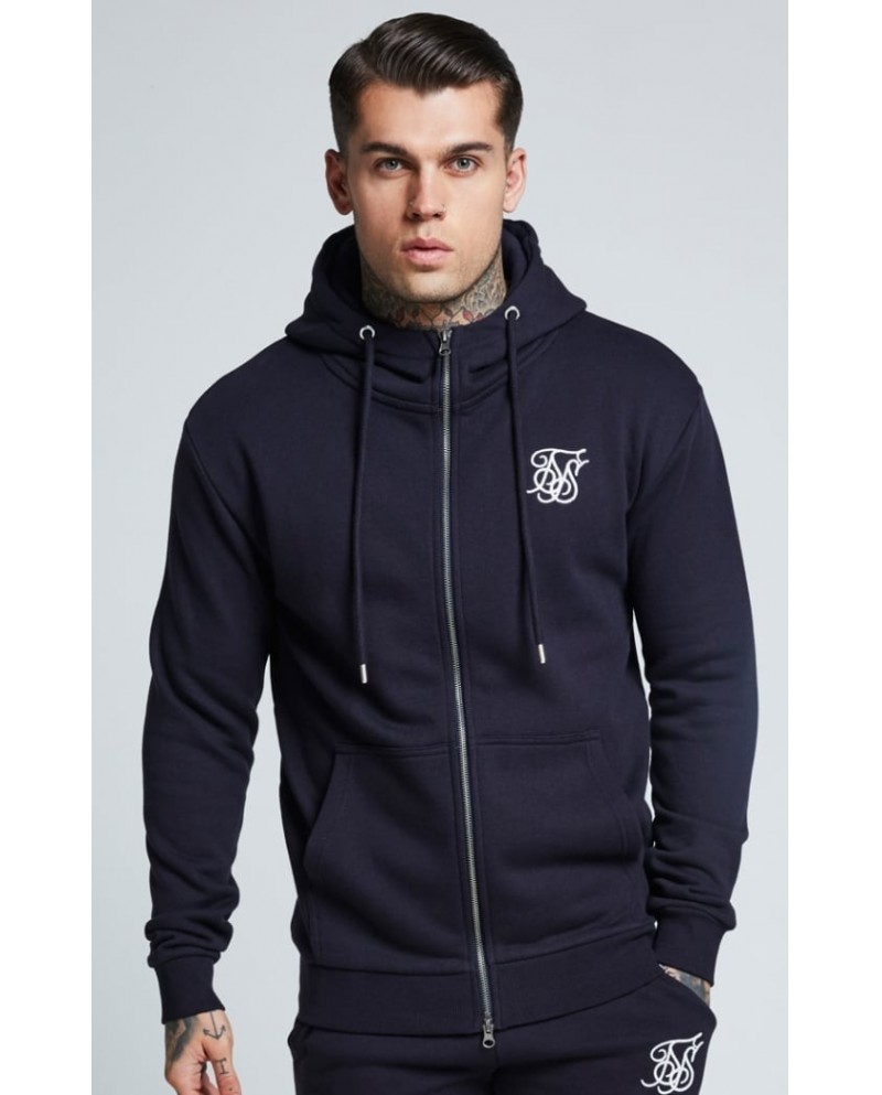 muscle fit zip hoodie