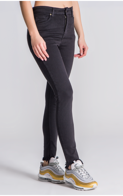 Gianni Kavanagh Black Skinny Jeans With Golden Circle Embroidery
