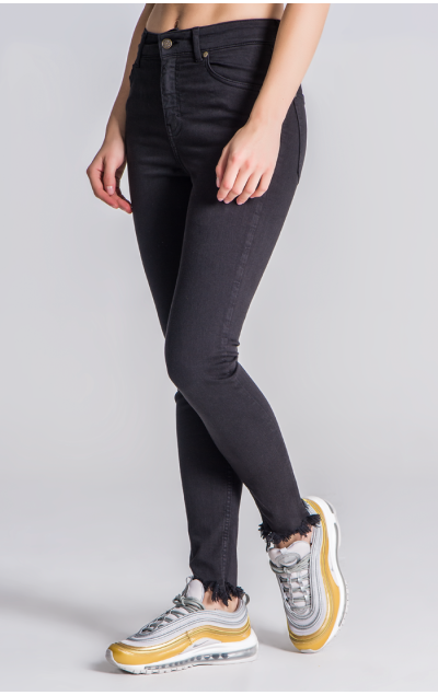 Gianni Kavanagh Black Skinny Jeans With Golden Circle Embroidery