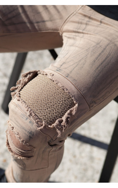 Sixth June Biker Destroy Jeans Camel