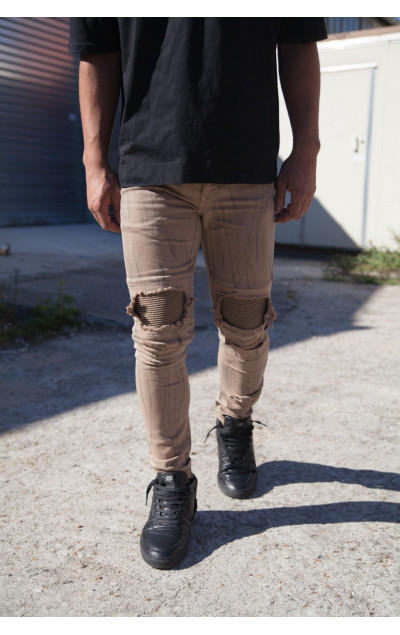 Sixth June Biker Destroy Jeans Camel