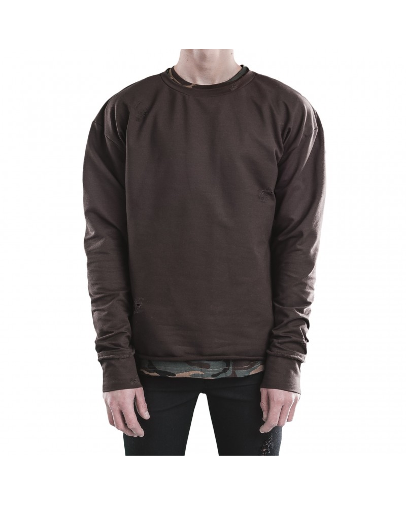 distressed crew neck