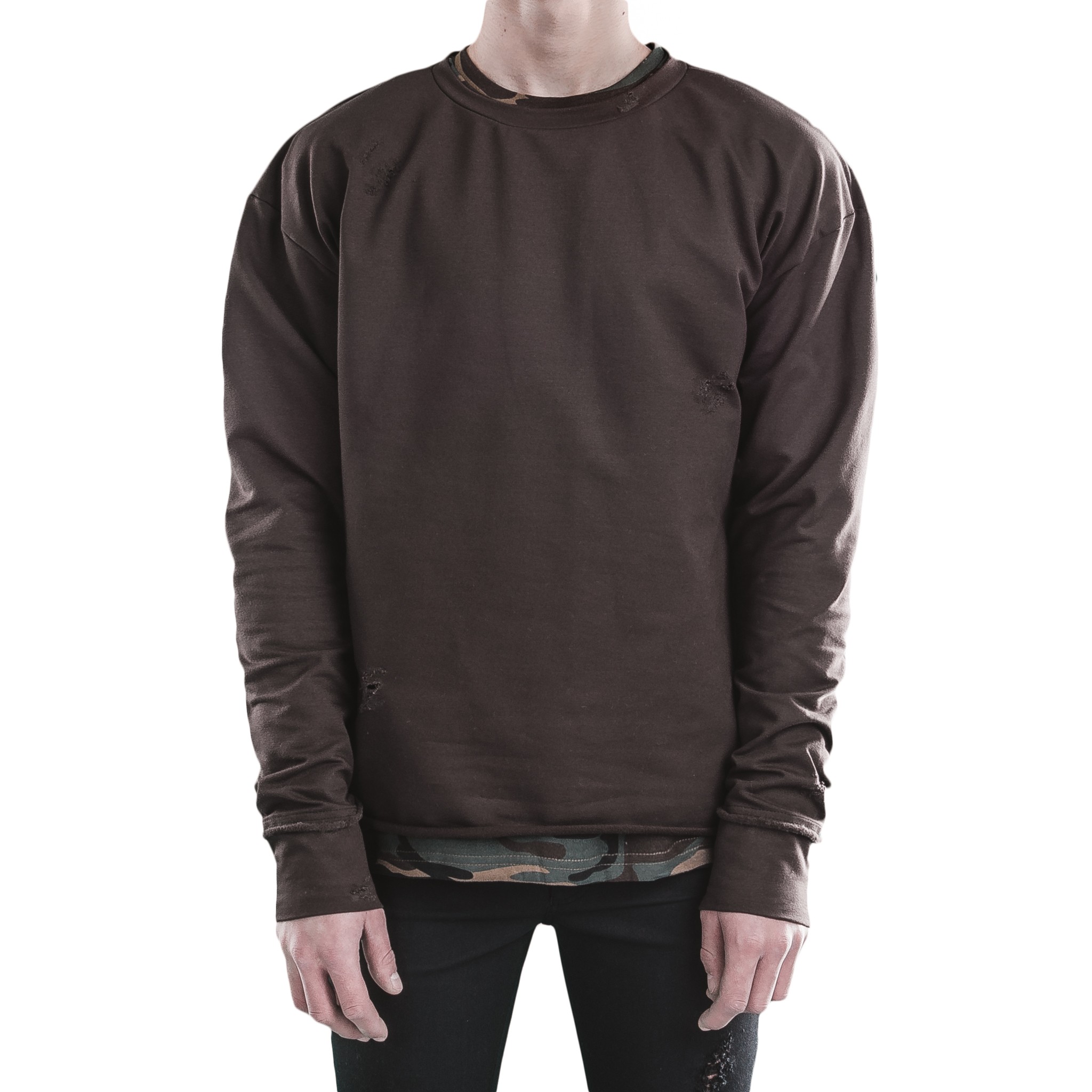 distressed crewneck