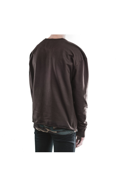 Goldie Vision Brown Distressed Crewneck