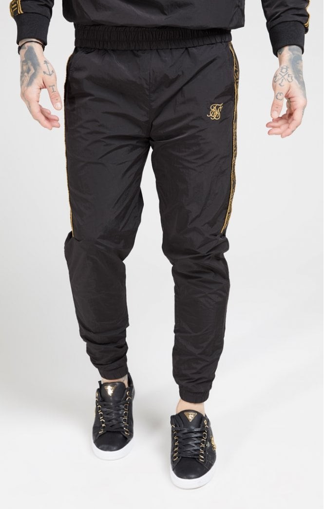 silk black joggers