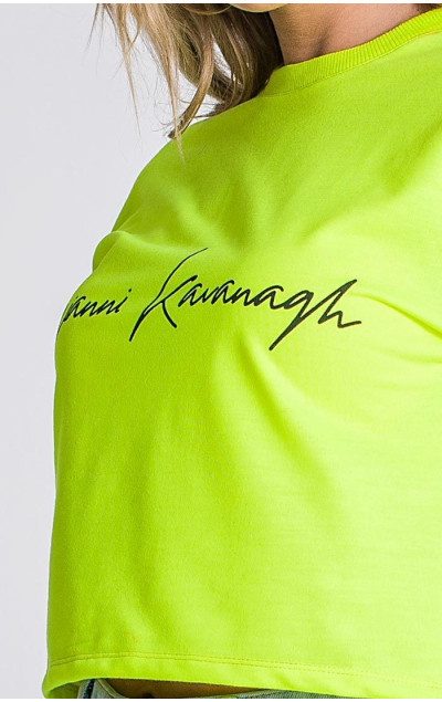 Gianni Kavanagh Yellow Neo Signature Cropped Sweater