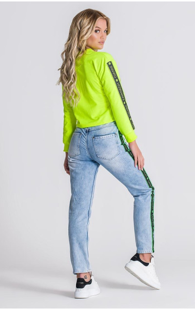 Gianni Kavanagh Yellow Neo Signature Cropped Sweater