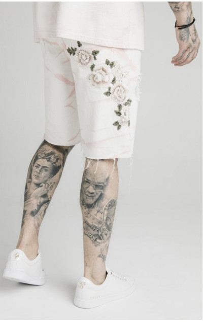 Sik Silk Loose Fit Denim Shorts Light Pink